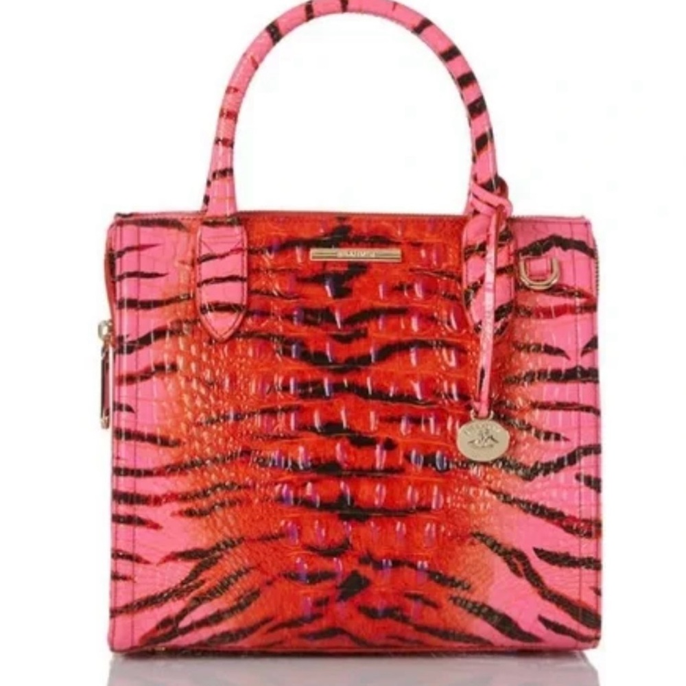 NWT Brahmin small Caroline pink feline ombré Melbourne bag.